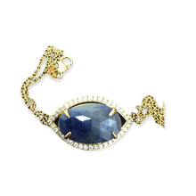 Load image into Gallery viewer, Diamond &amp; Sapphire Evil Eye Bracelet