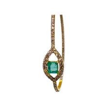 Load image into Gallery viewer, Diamond &amp; Emerald Evil Eye Earrings