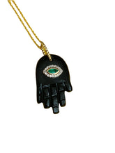 Load image into Gallery viewer, Black or white onyx hamsa charm
