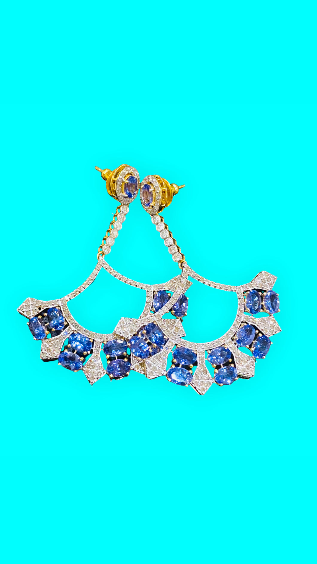Tanzanite chandelier earrings