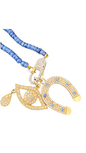 Horseshoe Diamond & Sapphire Pendant
