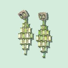 Load image into Gallery viewer, Diamond and Peridot Chandelier Earrings