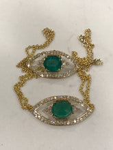Load image into Gallery viewer, Stunning emerald evil eye bracelet