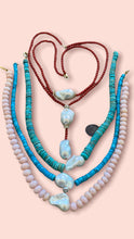 Load image into Gallery viewer, CARRARA ITALIAN CORAL BAROQUE PEARL WITH GOLD  DIAMONDS NECKLACE