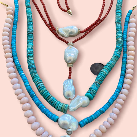 ARIZONA TURQUOISE BAROQUE PEARL NECKLACE