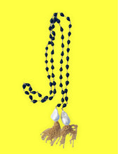 Load image into Gallery viewer, Black Spinels  &amp; Baroque Tassel Necklace
