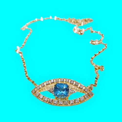 Topaz evil eye bracelet