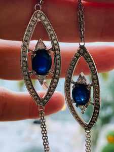 Sapphire  gold and diamond evil eye bracelets