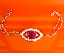 Load image into Gallery viewer, Ruby &amp; Diamond Evil Eye Bracelet