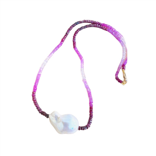 RIO GRANDE RUBY BAROQUE PEARL NECKLACE