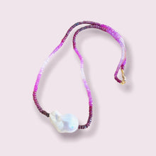 Load image into Gallery viewer, Ruby With Baroque Pearl Necklace