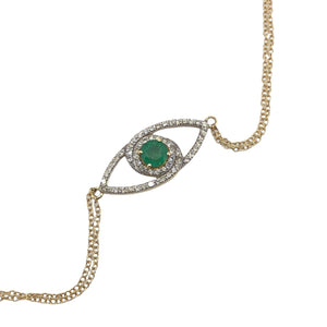 Infinity emerald evil eye bracelet