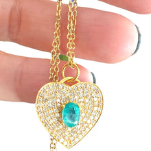 Load image into Gallery viewer, JUPITER DIAMOND  EMERALD HEART NECKLACE