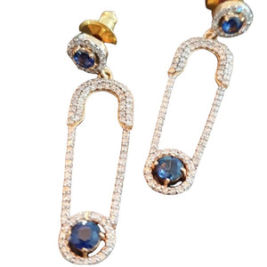 SAUSALITO SAPPHIRE SAFETY PIN EARRINGS