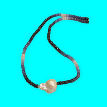 Load image into Gallery viewer, MALDIVES MIXED SAPPHIRE BAROQUE PEARL NECKLACE
