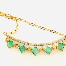 Load image into Gallery viewer, GREENLAND VERTICAL EMERALD NECKLACE