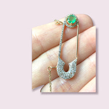 Load image into Gallery viewer, CONSTANTINOPLE DIAMOND SAFETY PIN NECKLACE WITH AN EDGE