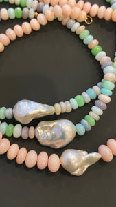 IRINA PINK OPAL BAROQUE PEARL NECKLACE