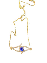 Load image into Gallery viewer, Evil eye necklace with tanzanite