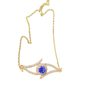 Tanzanite & Diamond Evil Eye Necklace