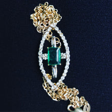 Load image into Gallery viewer, Unique Emerald evil eye bracelet