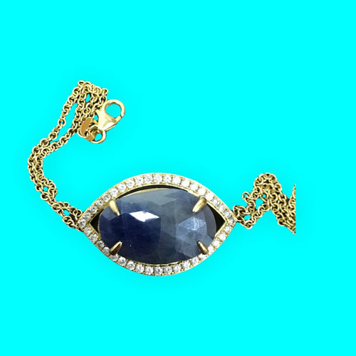 Diamond & Sapphire Evil Eye Bracelet
