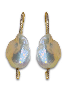 Diamond & Baroque Pearl Earrings