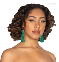 Load image into Gallery viewer, Diamond &amp; Emerald Tassel Earrings
