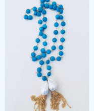 Load image into Gallery viewer, Turquoise tassel necklace