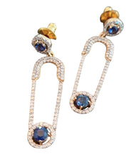 Load image into Gallery viewer, MACEDONIA DIAMOND SAFETY PIN EARRINGS