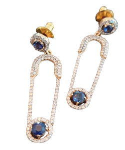 Diamond Safety pin earrings