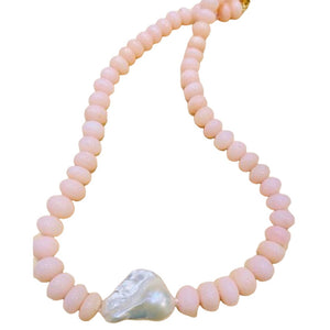 Opals & Baroque Pearl Necklace