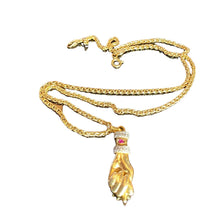 Load image into Gallery viewer, RIO FIGA CHARM NECKLACE WITH RUBY EVIL EYE