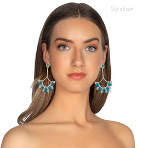 Diamond & Turquoise Chandelier Earrings