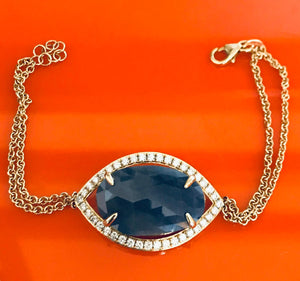 Diamond & Sapphire Evil Eye Bracelet