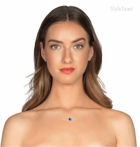 Evil eye necklace with tanzanite