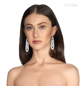 White agate and diamond earrings