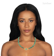 Load image into Gallery viewer, APHRODITE EMERALD BEAD AND EMERALD EYE NECKLACE