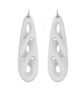 White agate and diamond earrings